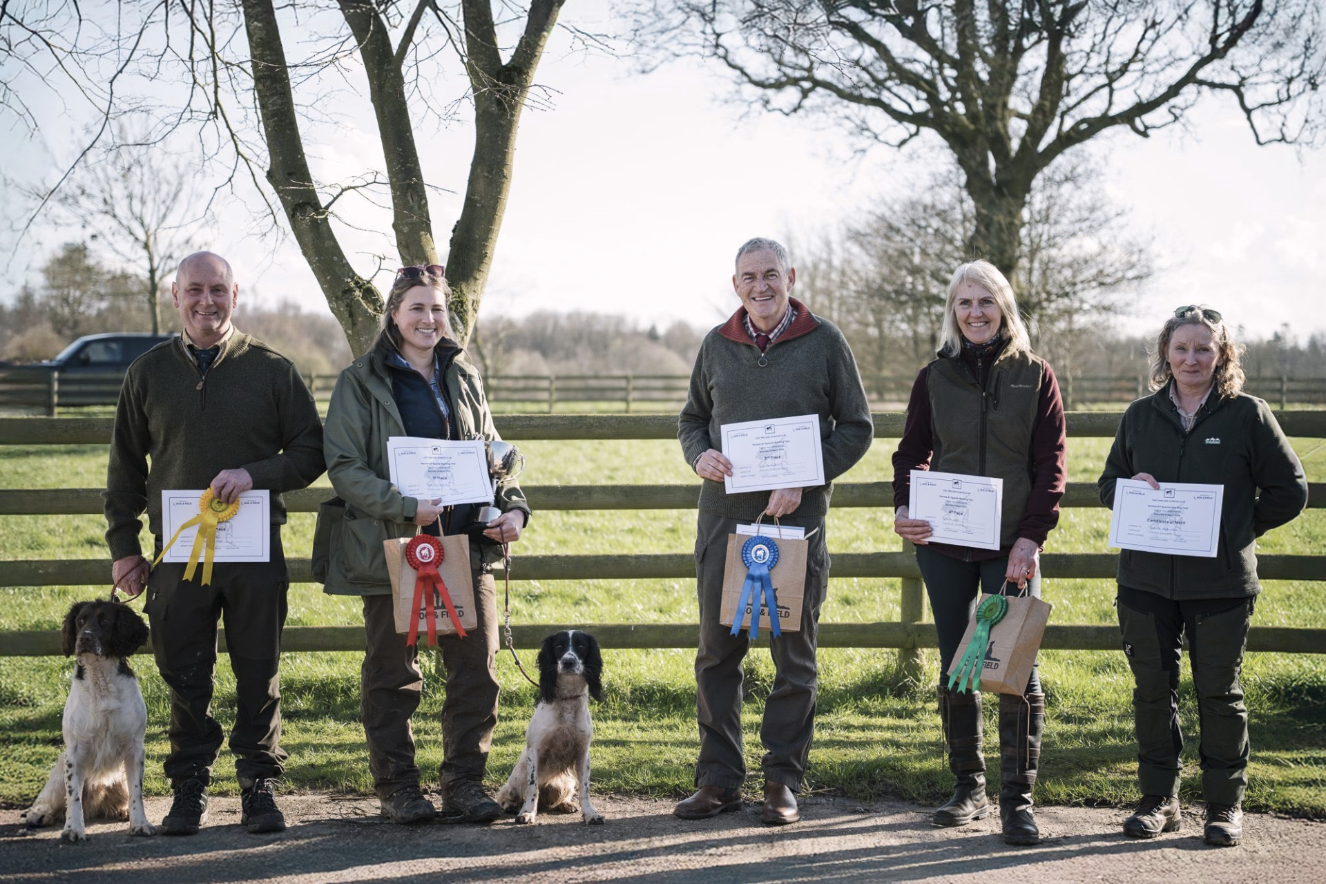 Novice A/V Spaniel Working Test award winners