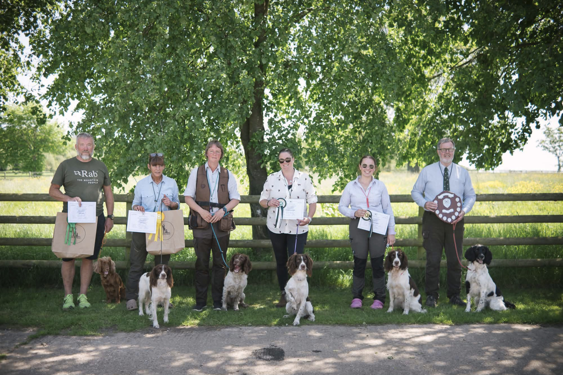 Novice A/V Spaniel Working Test award winners